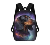 sinyumoney Cosmic Dachshund Portrait-3 Mochila Escolar Infantil De 17 Pulgadas Con Estampado 3D, Mochila Moderna Para Niños, Mochilas De Viaje, Bolsas Para Libros, Mochila Escolar Infantil