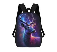 sinyumoney Cosmic Deer Fantasy Artwork Mochila Escolar De Moda, Mochila Para Material Escolar, Mochila Impermeable Informal Para Acampar, Aventuras Al Aire Libre Y Viajes Diarios 17inch