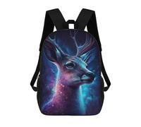 sinyumoney Cosmic Deer Portrait-2 Mochilas De 17 Pulgadas Para Niños, Mochilas Escolares Impresas En 3D Para Estudiantes De Primaria Y Secundaria, Para Niños Y Niñas.
