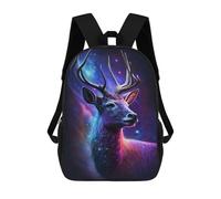 sinyumoney Cosmic Deer Portrait Mochila Escolar, Bolso De Negocios, Bolso Para Portátil Resistente Para Niñas Y Adolescentes 17inch