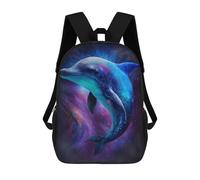 sinyumoney Cosmic Dolphin Art Print-2 Mochila Escolar De 17 Pulgadas Para Adolescentes, Con Estampado 3D, Ajustable Y Con Bolsillos, Ideal Para Niños, Niñas Y Estudiantes.