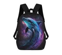 sinyumoney Cosmic Dolphin Art Print-9 Mochila Escolar Infantil De 17 Pulgadas, Impresa En 3D, Estilo Casual, Para Niños, Ideal Para Viajes, Como Mochila Escolar O Para Llevar Libros.