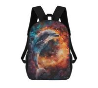 sinyumoney Cosmic Dolphin Dance Mochilas Impresas En 3D Para Niños, Mochila Escolar, Mochila Informal Para Exteriores, Mochila Informal De Moda Para Niños, Lindas Bolsas De Viaje 17inch