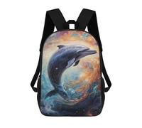 sinyumoney Cosmic Dolphin Journey-2 Mochila Para Niños, Adolescentes Y Estudiantes, Mochilas Para Niñas, Mochilas Para Niños Pequeños, Primaria Y Secundaria 17inch