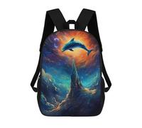 sinyumoney Cosmic Dolphin Mochila Escolar Resistente Al Agua, Mochila De Viaje, Bolsa Para Computadora Para La Escuela/trabajo/viajes 17inch