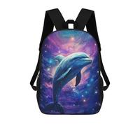 sinyumoney Cosmic Fantasy Dolphin Mochilas Escolares Mochila Escolar Ligera Mochila De Día Mochila Para Libros Para La Universidad Para Hombres/mujeres 17inch