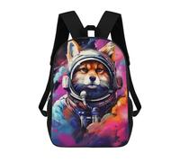 sinyumoney Cosmic Fox Astronaut-5 Mochila Escolar Infantil De 17 Pulgadas Con Estampado 3D De Películas De Anime Para Niños, Mochila De Viaje, Mochila Escolar Infantil