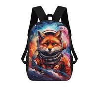 sinyumoney Cosmic Fox Astronaut Art-3 Mochilas Para Niños 17inch Mochila Escolar Mochila Escolar Impresa En 3D Para Niños De Primaria Y Secundaria