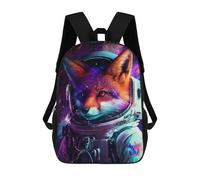 sinyumoney Cosmic Fox Astronaut Art Mochila Infantil De 17 Pulgadas, Mochila Escolar Con Estampado 3D De Dibujos Animados Para Niños Y Adolescentes.