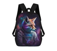 sinyumoney Cosmic Fox Astronaut Art Print-8 Mochila Escolar Infantil De 17 Pulgadas Con Estampado 3D De Películas De Anime Para Niños, Mochila De Viaje, Mochila Escolar Infantil