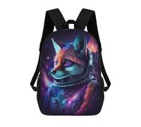 sinyumoney Cosmic Fox Astronaut Art Print-9 Mochilas De 17 Pulgadas Para Niños, Mochilas Escolares Impresas En 3D Para Estudiantes De Primaria Y Secundaria, Para Niños Y Niñas.