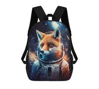 sinyumoney Cosmic Fox Astronaut Mochila Escolar De 17 Pulgadas Para Adolescentes, Con Estampado 3D, Ajustable Y Con Bolsillos, Ideal Para Niños, Niñas Y Estudiantes.