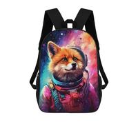sinyumoney Cosmic Fox Astronaut Mochila Escolar Infantil De 17 Pulgadas, Mochila Escolar Impresa En 3D Para Niños De Primaria Y Secundaria