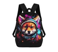 sinyumoney Cosmic Fox in Spacesuit Mochila Escolar Ligera E Informal Para Adolescentes, Niños, Mujeres Y Hombres 17inch