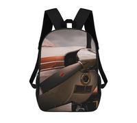Sinyumoney Cosmic Fox Spirit Mochila Escolar Impreso 3D para Niños Y Niñas Mochila Portátil Para Niños Estudiantes/Adultos, Airplane Motor Propeller, 17"