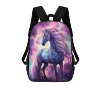 Sinyumoney Cosmic Fox Spirit Mochila Escolar Impreso 3D para Niños Y Niñas Mochila Portátil Para Niños Estudiantes/Adultos, Space Horse Long Mane, 17"