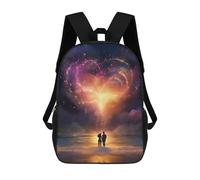 Sinyumoney Cosmic Fox Spirit Mochila Escolar Impreso 3D para Niños Y Niñas Mochila Portátil Para Niños Estudiantes/Adultos, Pareja Love Landscape, 17"