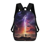 Sinyumoney Cosmic Fox Spirit Mochila Escolar Impreso 3D para Niños Y Niñas Mochila Portátil Para Niños Estudiantes/Adultos, Lightning In The Sky, 17"