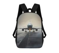 Sinyumoney Cosmic Fox Spirit Mochila Escolar Impreso 3D para Niños Y Niñas Mochila Portátil Para Niños Estudiantes/Adultos, Airliner Plane Foggy, 17"