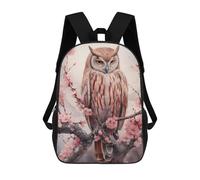 Sinyumoney Cosmic Fox Spirit Mochila Escolar Impreso 3D para Niños Y Niñas Mochila Portátil Para Niños Estudiantes/Adultos, Bird Owl Watercolor, 17"