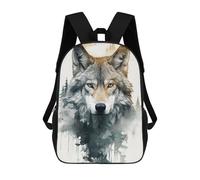 Sinyumoney Cosmic Fox Spirit Mochila Escolar Impreso 3D para Niños Y Niñas Mochila Portátil Para Niños Estudiantes/Adultos, Wolf Watercolor, 17"