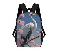 Sinyumoney Cosmic Fox Spirit Mochila Escolar Impreso 3D para Niños Y Niñas Mochila Portátil Para Niños Estudiantes/Adultos, Crane Sakura Flowers Japan, 17"