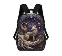sinyumoney Cosmic Golden Fox Art Deco Mochilas Impresas En 3D Para Niños 17inch Mochilas De Moda Informales Para El Día A Día, Bolsas De Viaje, Mochilas Informales Para Exteriores Para Niños Y Niñas