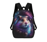sinyumoney Cosmic Hamster Art Print-2 Mochila Escolar Impermeable Para Viajes, Mochila Para Ordenador Portátil, Ideal Para Acampar, Aventuras Al Aire Libre Y Viajes Diarios 17inch