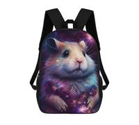 sinyumoney Cosmic Hamster Art Print-3 Mochila Infantil De 17 Pulgadas, Mochila Escolar Con Estampado 3D De Dibujos Animados Para Niños Y Adolescentes.