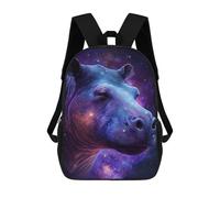 sinyumoney Cosmic Hippo Portrait-3 Mochila Escolar Infantil Impresa En 3D Para Niños, Mochila De Viaje De Alta Capacidad, Mochilas Para Libros De 17 Pulgadas Para Niños