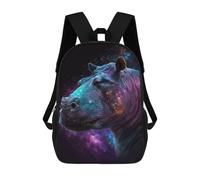 sinyumoney Cosmic Hippo Portrait-4 Mochila Escolar Infantil Impresa En 3D 17inch Mochilas De Moda Para Niños De Primaria Y Secundaria
