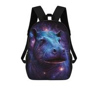 sinyumoney Cosmic Hippo Portrait-6 Mochila Escolar Infantil De 17 Pulgadas Con Estampado 3D, Mochila Moderna Para Niños, Mochilas De Viaje, Bolsas Para Libros, Mochila Escolar Infantil