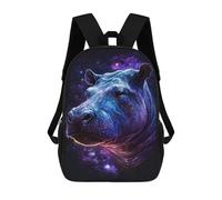 sinyumoney Cosmic Hippo Portrait Art Print 17inch Mochila Escolar Impresa En 3D Para Niños, Mochila Escolar Informal De Moda, Mochilas De Viaje Para Niños Y Estudiantes.