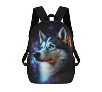 sinyumoney Cosmic Husky Portrait-3 Mochilas Impresas En 3D Para Niños 17inch Mochilas De Moda Informales Para El Día A Día, Bolsas De Viaje, Mochilas Informales Para Exteriores Para Niños Y Niñas