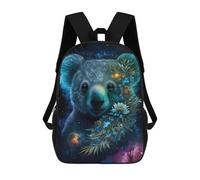 sinyumoney Cosmic Koala with Flowers-1 Mochila Escolar Resistente Al Agua Para Ordenador Portátil: Perfecta Para Viajes, Trabajo Y Uso Diario 17inch