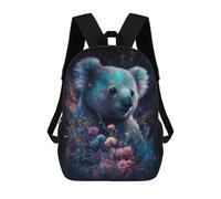 sinyumoney Cosmic Koala with Flowers-3 Mochila Mochila Informal Para El Día A Día, Para La Escuela, El Trabajo Y Los Viajes Para Hombres, Mujeres Y Adolescentes 17inch