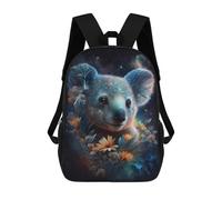sinyumoney Cosmic Koala with Flowers-5 Mochila Escolar Infantil De 17 Pulgadas, Impresa En 3D, Estilo Casual, Para Niños, Ideal Para Viajes, Como Mochila Escolar O Para Llevar Libros.