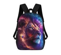 sinyumoney Cosmic Lion Portrait-11 Mochila Escolar Mochilas Escolares Para Niñas Y Niños Mochila Con Bolsillo Mochila Escolar De Moda Para Niños 17inch
