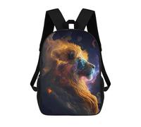 sinyumoney Cosmic Lion Portrait Mochilas Para Niños, Mochilas Escolares Personalizadas En 3D Para Niños Y Niñas, Mochilas Escolares Grandes, Mochilas Informales Para El Día A Día 17inch