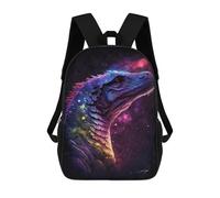 sinyumoney Cosmic Lizard Art Print-1 Mochila Escolar Infantil Impresa En 3D 17inch Mochilas De Moda Para Niños De Primaria Y Secundaria