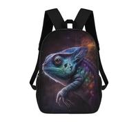 sinyumoney Cosmic Lizard Art Print Mochila Escolar Infantil Impresa En 3D 17inch Mochilas De Moda Para Niños De Primaria Y Secundaria