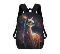 sinyumoney Cosmic Llama Art Print Mochila Escolar Grande Para Niños Para El Campus, Actividades Al Aire Libre, Viajes Y Deportes 17inch