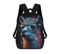 sinyumoney Cosmic Llama Glasses Art Mochila Escolar, Bolso De Negocios, Bolso Para Portátil Resistente Para Niños/niñas/adolescentes 17inch