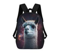 sinyumoney Cosmic Llama Portrait-1 Mochila Escolar Infantil Impresa En 3D 17inch Mochilas De Moda Para Niños De Primaria Y Secundaria