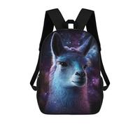 sinyumoney Cosmic Llama Portrait-12 Mochilas Infantiles Impresas En 3D De 17 Pulgadas. Mochila Escolar Informal Impresa En 3D Para Niños De Primaria Y Secundaria.