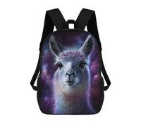 sinyumoney Cosmic Llama Portrait-14 Mochilas Impresas En 3D Para Niños 17inch Mochilas De Moda Informales Para El Día A Día, Bolsas De Viaje, Mochilas Informales Para Exteriores Para Niños Y Niñas