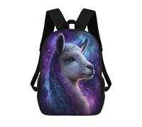 sinyumoney Cosmic Llama Portrait-21 Mochila Escolar Infantil De 17 Pulgadas, Mochila Escolar Impresa En 3D Para Niños De Primaria Y Secundaria