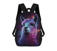sinyumoney Cosmic Llama Portrait-25 Mochilas Escolares De Moda Para Papelería, Impermeables, Informales, Para Hombres, Mujeres Y Adolescentes 17inch