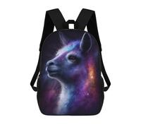 sinyumoney Cosmic Llama Portrait-26 Mochila Escolar Infantil Impresa En 3D Para Niños, Mochila De Viaje De Alta Capacidad, Mochilas Para Libros De 17 Pulgadas Para Niños