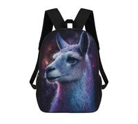 sinyumoney Cosmic Llama Portrait-4 Mochila Escolar De 17 Pulgadas Para Adolescentes, Con Estampado 3D, Ajustable Y Con Bolsillos, Ideal Para Niños, Niñas Y Estudiantes.